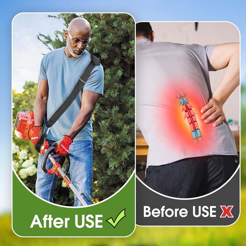 CONLI Padded String Trimmer Strap with Non-Slip Shaft Clamp, Shoulder Strap for Weed Trimmer and Weed Eater Shoulder Strap Compatible with Leaf Blowers - Image 4